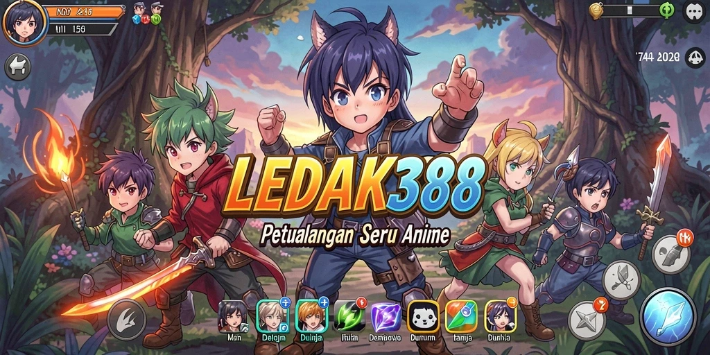Tampilan gameplay seru di dunia Anime LEDAK388.
