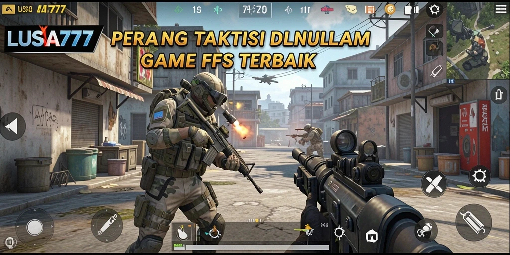 Tampilan seru dari gameplay epik LUSA777 dalam pertempuran FPS.