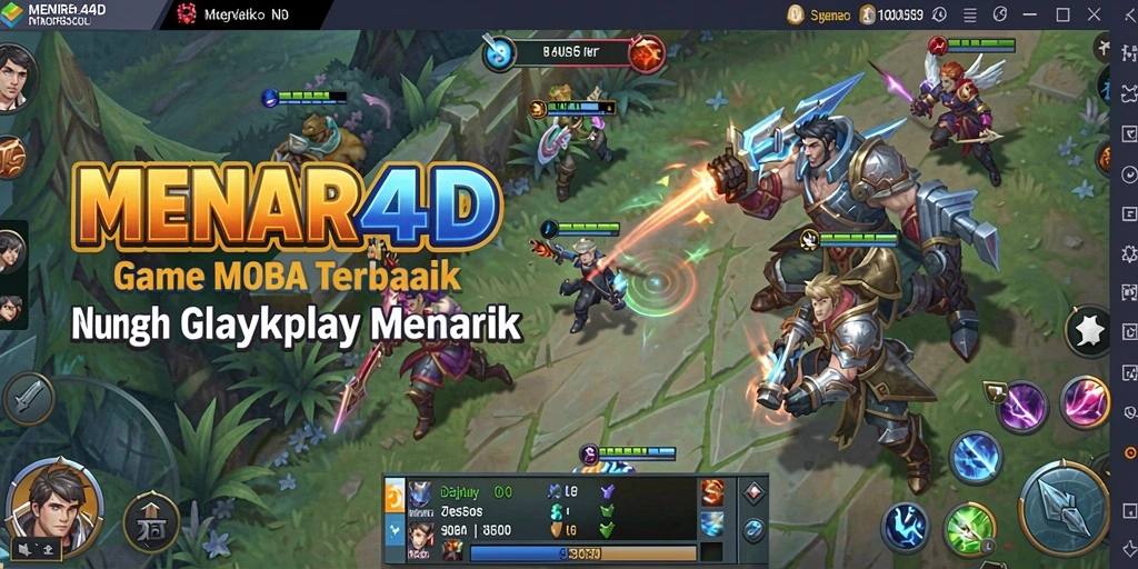 Tampilan gameplay seru dari MENARA4D di arena pertarungan MOBA.