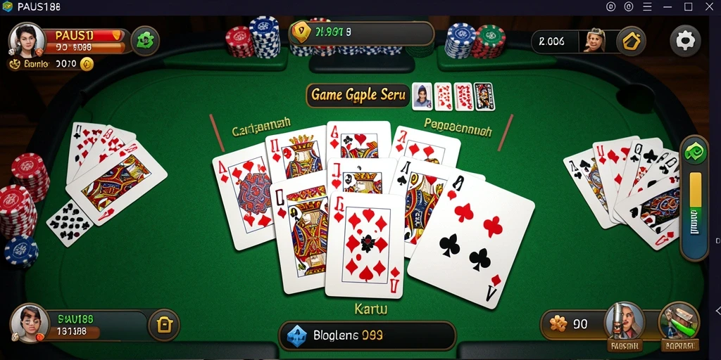 Gameplay seru Gaple di PAUS188 dengan antarmuka menarik.
