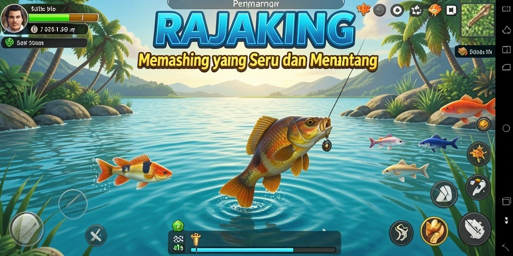Gameplay memancing RAJAKING yang seru dan realistis
