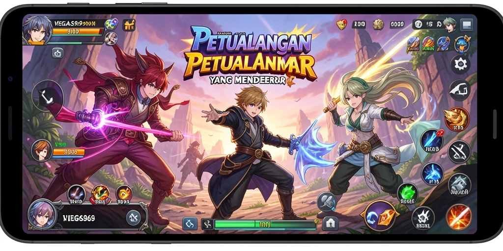 Tampilan gameplay <strong>VEGAS969</strong> yang mendebarkan dan penuh warna.